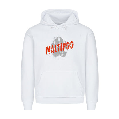 Premium Hoodie "Maltipoo - PAW" Weiß – hunde-shirt.de