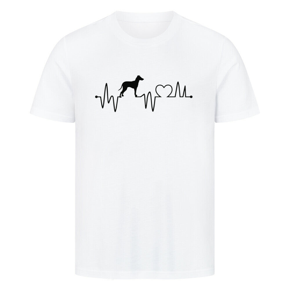 Premium T-Shirt "Manchester Terrier - Heartbeat" Weiß – hunde-shirt.de