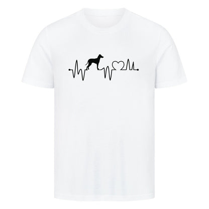 Premium T-Shirt "Manchester Terrier - Heartbeat" Weiß – hunde-shirt.de
