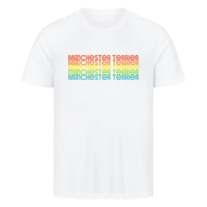Premium T-Shirt "Manchester Terrier - RETRO" Weiß – hunde-shirt.de