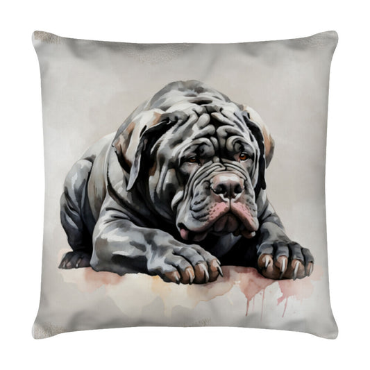 Kissen "Mastino - Aufpassen" Weiß – hunde-shirt.de