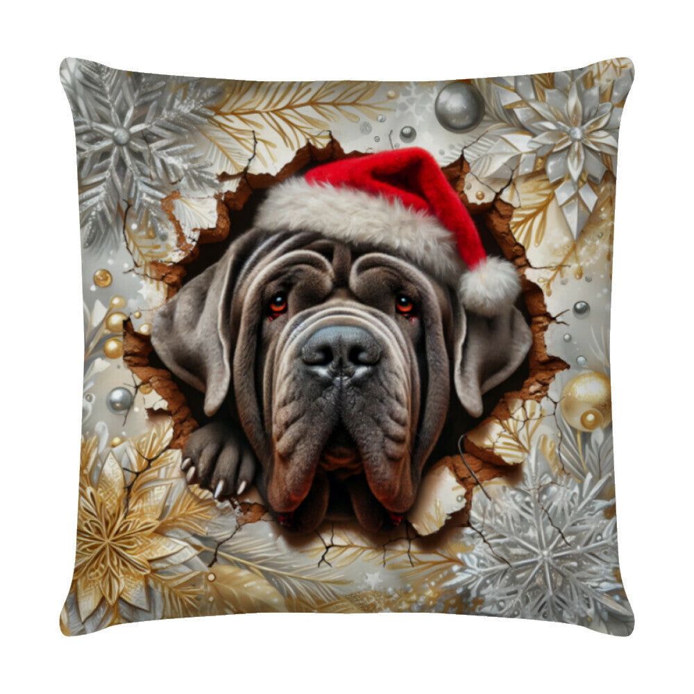 Kissen "Mastino - Weihnachten" Weiß – hunde-shirt.de