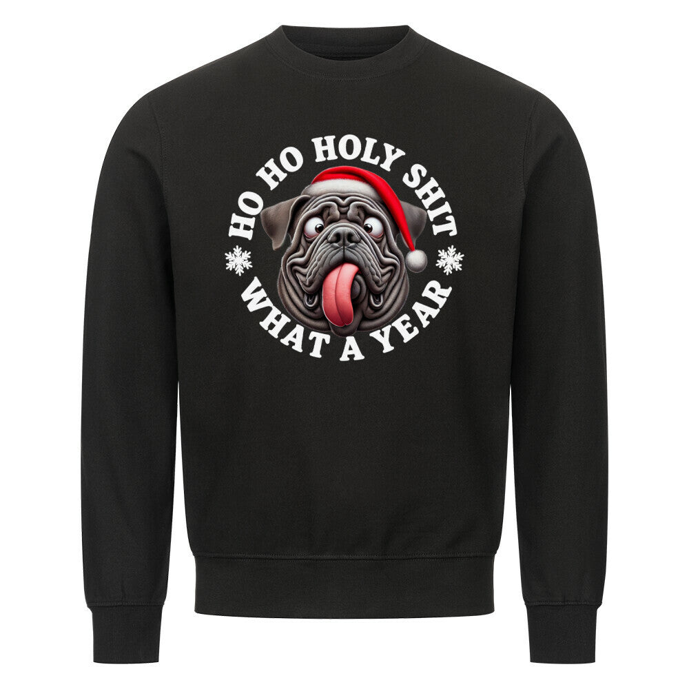 Premium Sweatshirt "Mastino - HO HO..." Schwarz – hunde-shirt.de