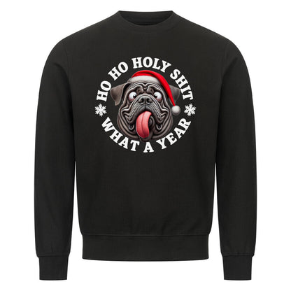 Premium Sweatshirt "Mastino - HO HO..." Schwarz – hunde-shirt.de