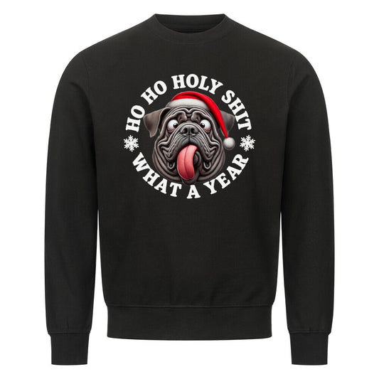 Premium Sweatshirt "Mastino - HO HO..." Schwarz – hunde-shirt.de