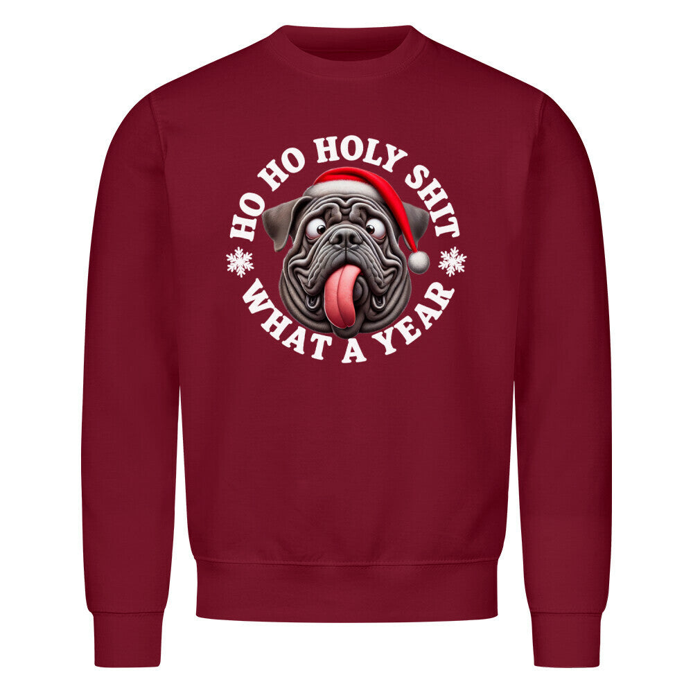 Premium Sweatshirt "Mastino - HO HO..." Burgunder – hunde-shirt.de