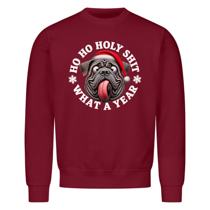 Premium Sweatshirt "Mastino - HO HO..." Burgunder – hunde-shirt.de