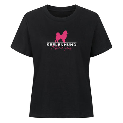 Premium Damen-Shirt "Mittelspitz - Seelenhund" Schwarz – hunde-shirt.de