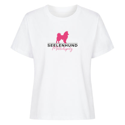 Premium Damen-Shirt "Mittelspitz - Seelenhund" Weiß – hunde-shirt.de