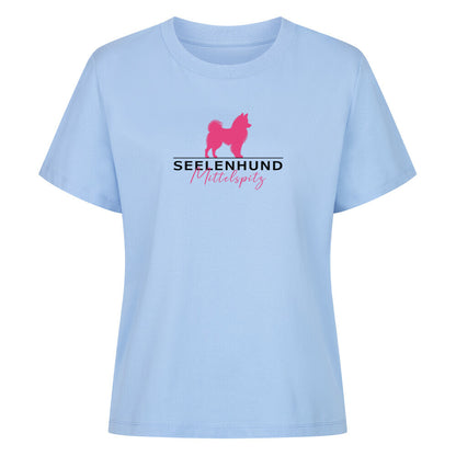 Premium Damen-Shirt "Mittelspitz - Seelenhund" Sky Blue – hunde-shirt.de