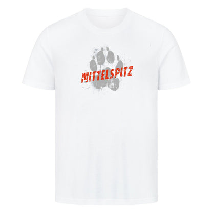Premium T-Shirt "Mittelspitz - PAW" Weiß – hunde-shirt.de
