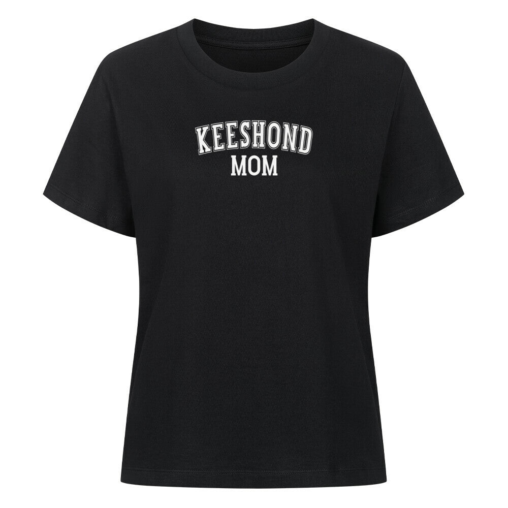 Premium Damen-Shirt "Keeshond - MOM" Schwarz – hunde-shirt.de