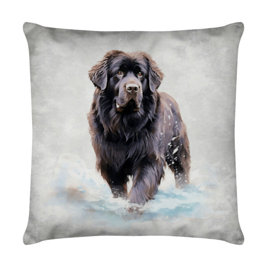 Kissen "Neufundländer - Wasser" Weiß – hunde-shirt.de