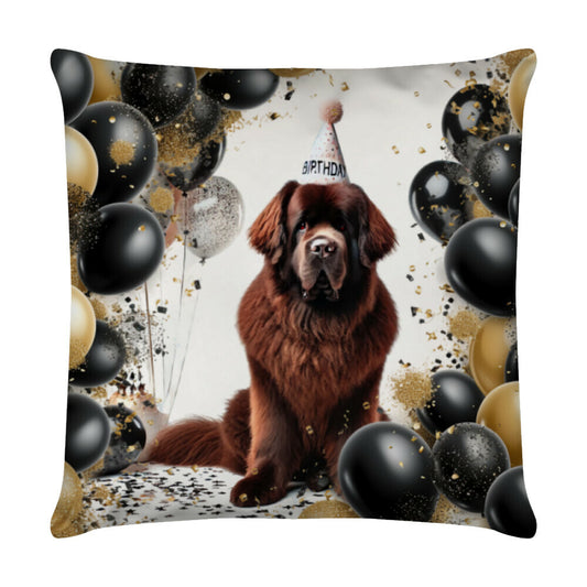 Kissen "Neufundländer - Geburtstag" Weiß – hunde-shirt.de