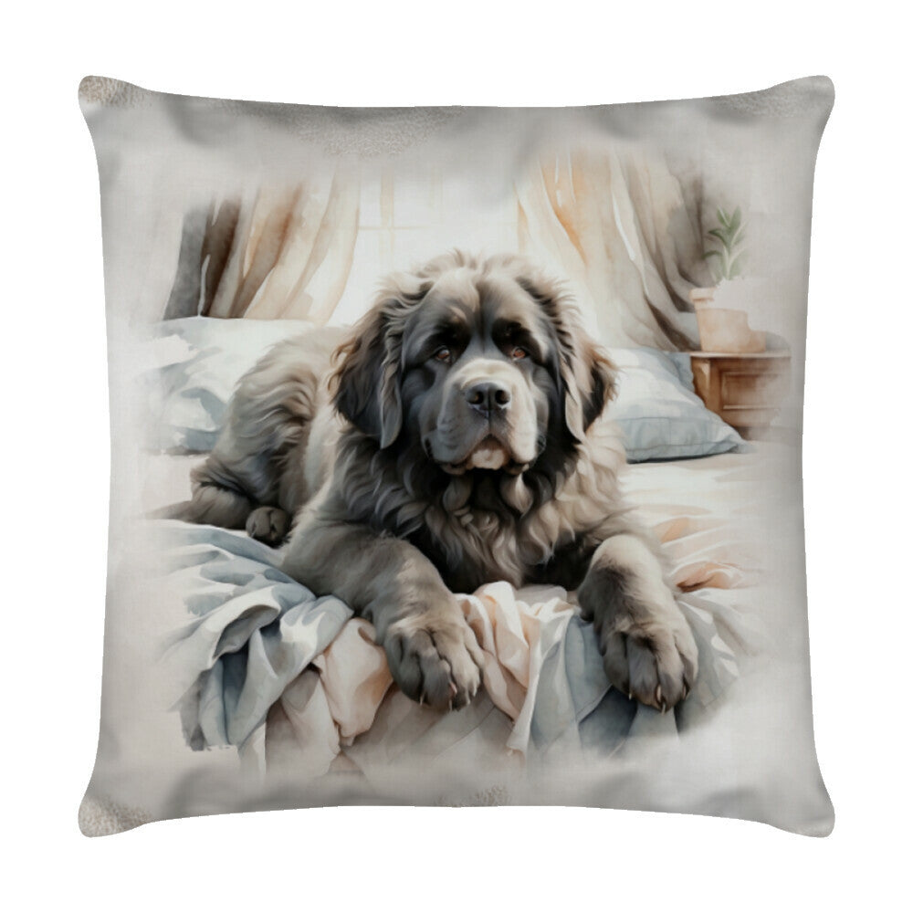 Kissen "Neufundländer - Relax" Weiß – hunde-shirt.de