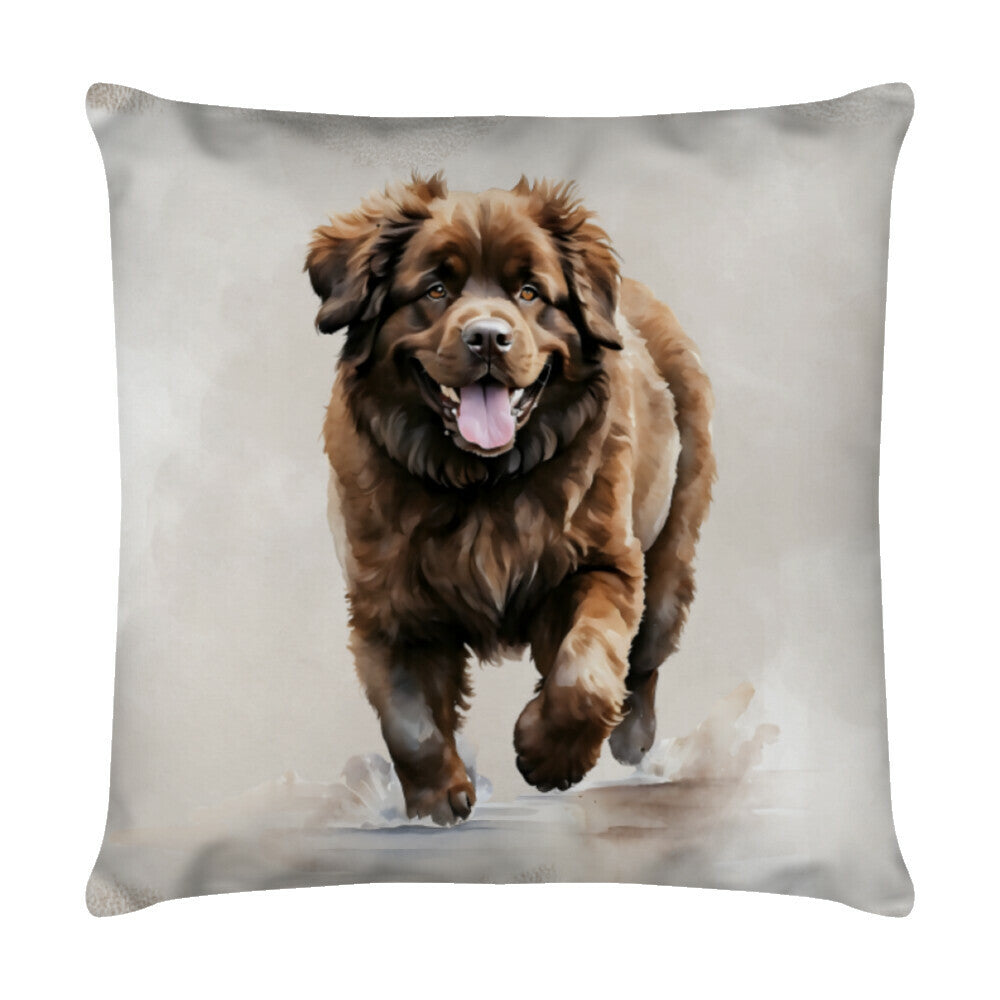 Kissen "Neufundländer - Run" Weiß – hunde-shirt.de