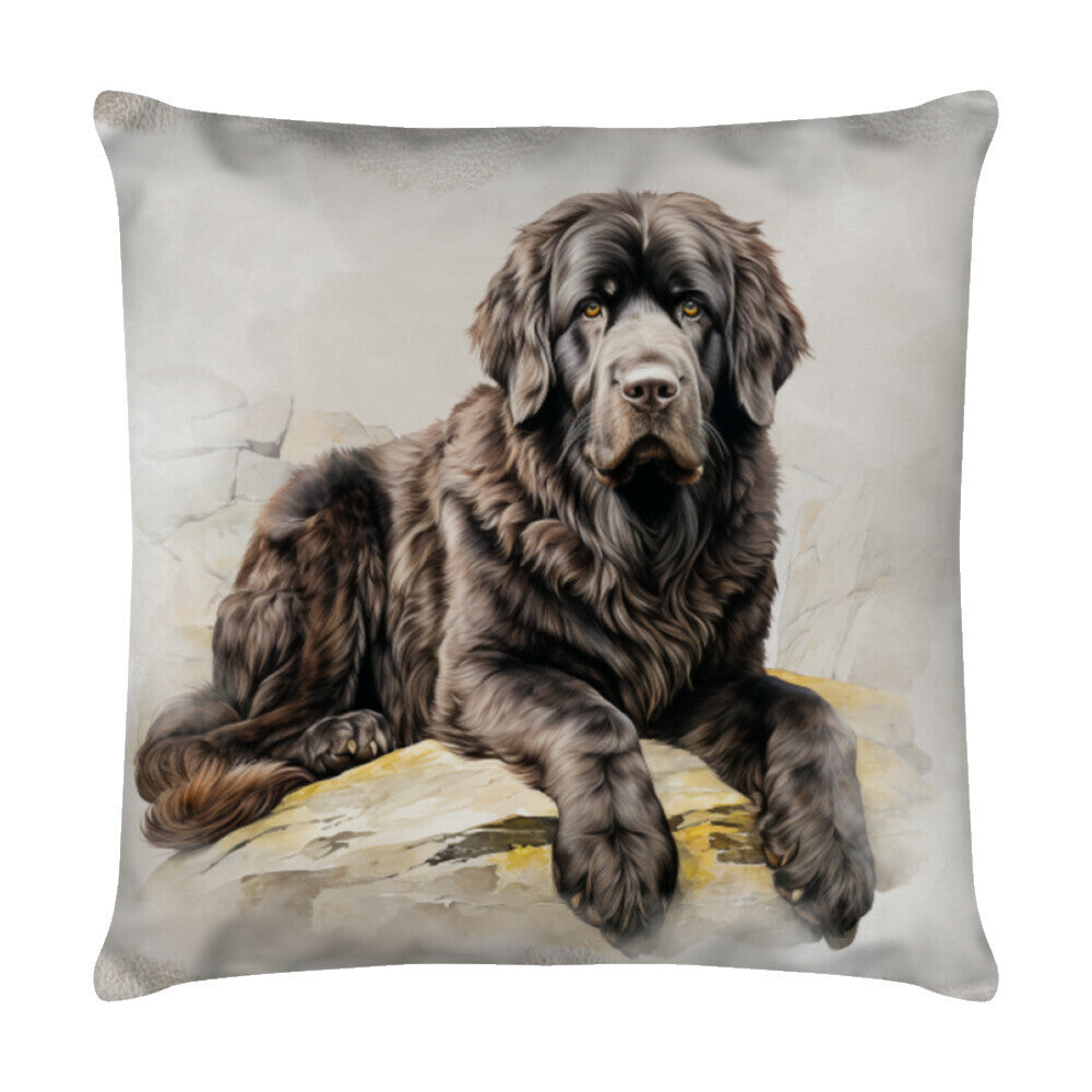 Kissen "Neufundländer - Relax" Weiß – hunde-shirt.de