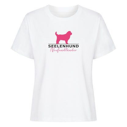 Premium Damen-Shirt "Neufundländer - Seelenhund" Weiß – hunde-shirt.de