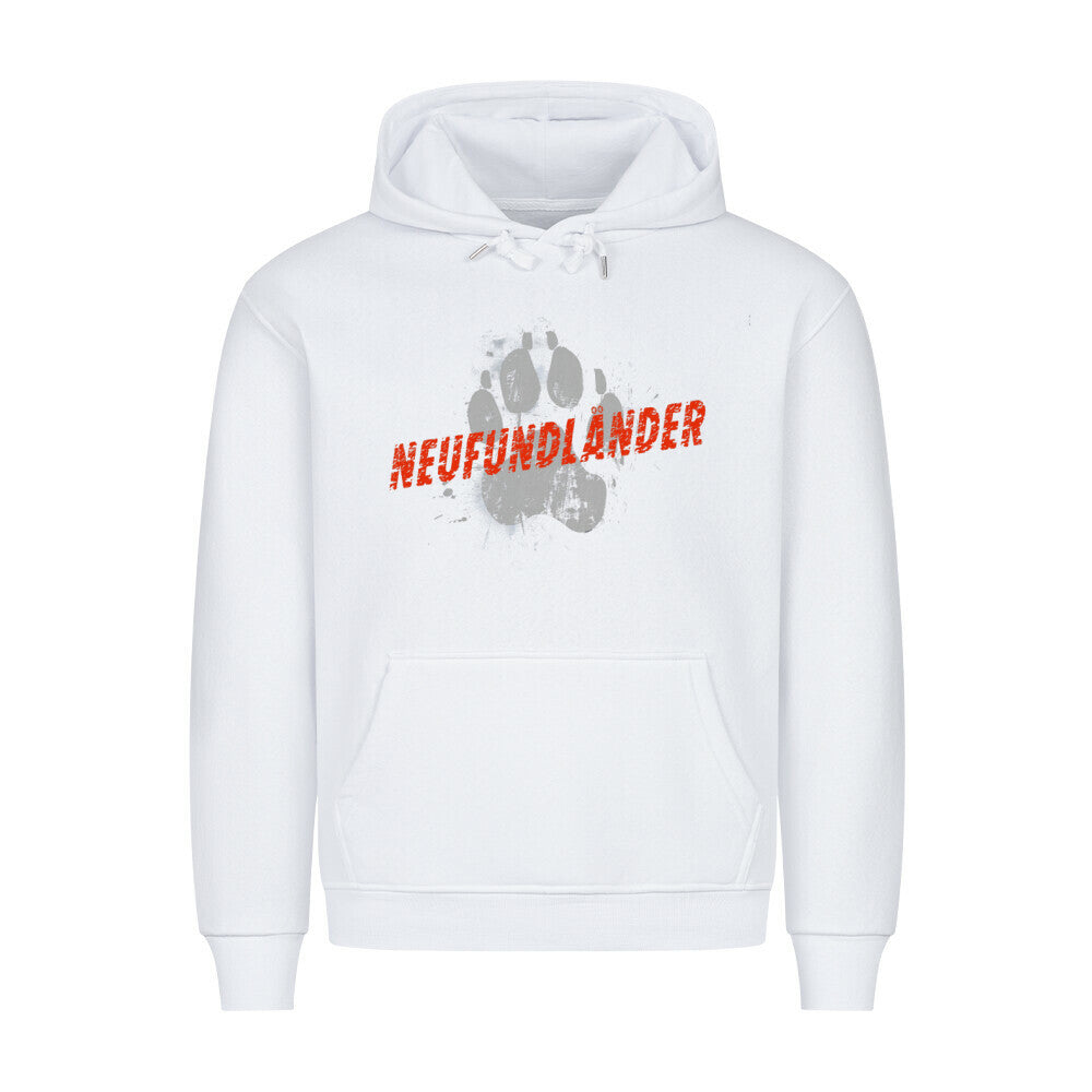 Premium Hoodie "Neufundländer - PAW" Weiß – hunde-shirt.de
