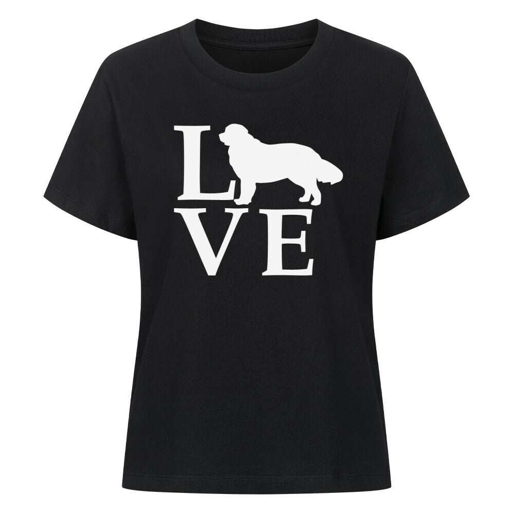 Premium Damen-Shirt "Neufundländer - Love" Schwarz – hunde-shirt.de