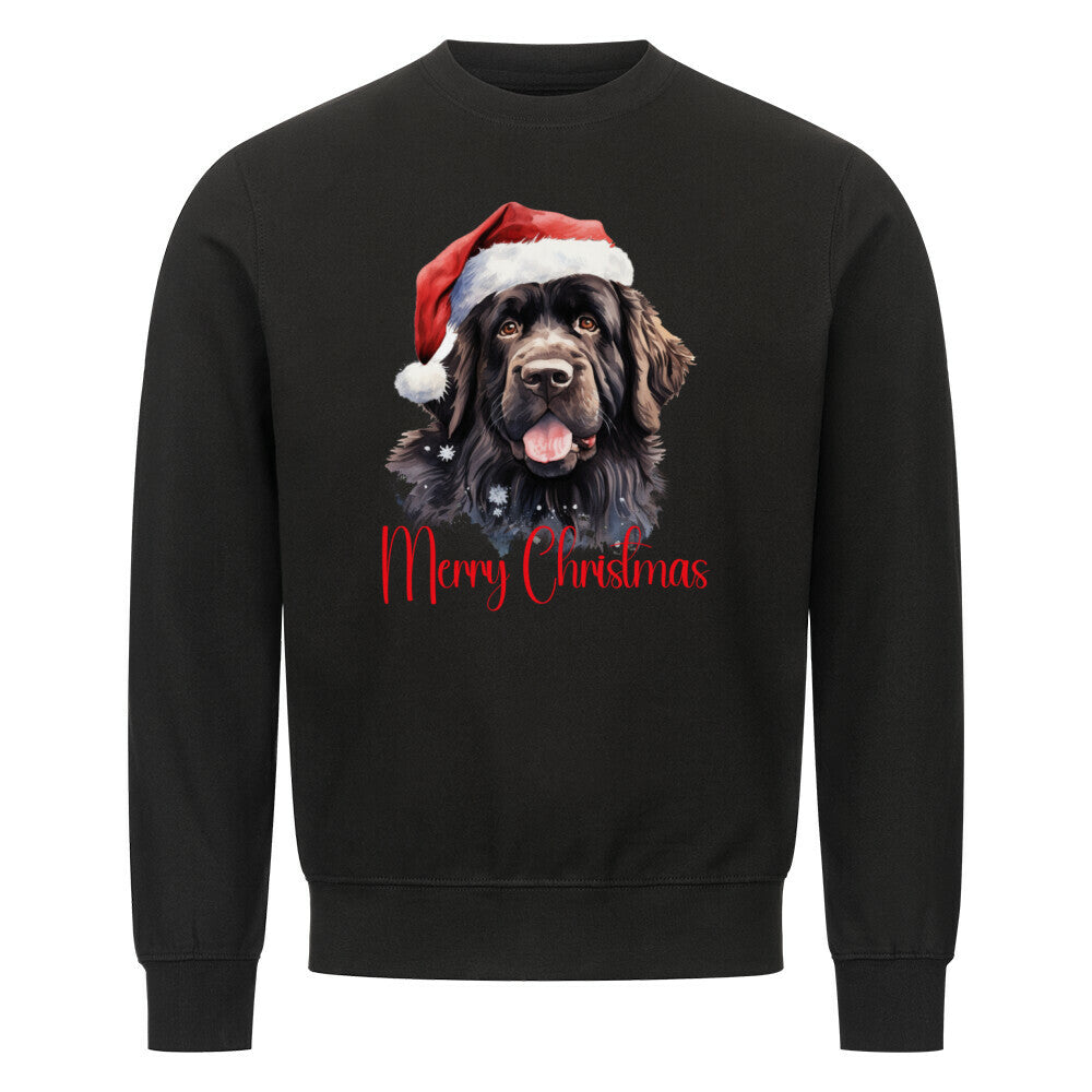 Premium Sweatshirt "Neufundländer - Merry Christmas" Schwarz – hunde-shirt.de