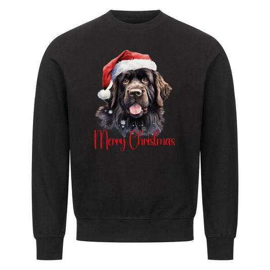 Premium Sweatshirt "Neufundländer - Merry Christmas" Schwarz – hunde-shirt.de