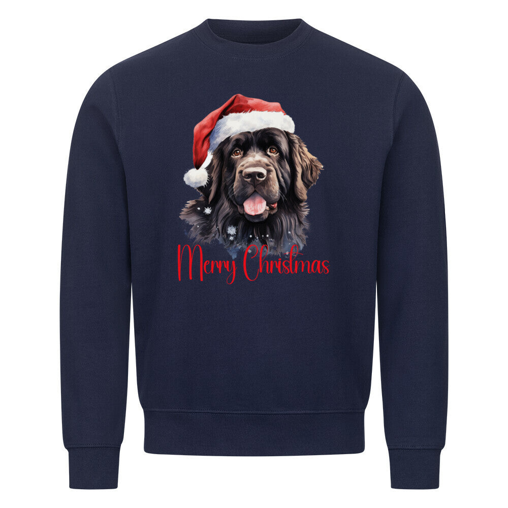 Premium Sweatshirt "Neufundländer - Merry Christmas" Navy Blue – hunde-shirt.de