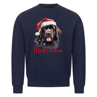 Premium Sweatshirt "Neufundländer - Merry Christmas" Navy Blue – hunde-shirt.de