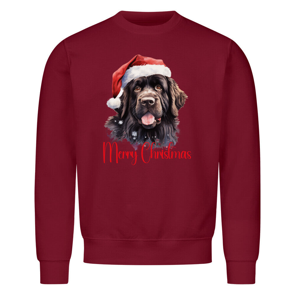 Premium Sweatshirt "Neufundländer - Merry Christmas" Burgunder – hunde-shirt.de