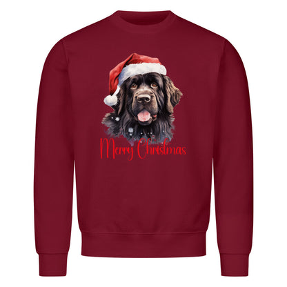 Premium Sweatshirt "Neufundländer - Merry Christmas" Burgunder – hunde-shirt.de