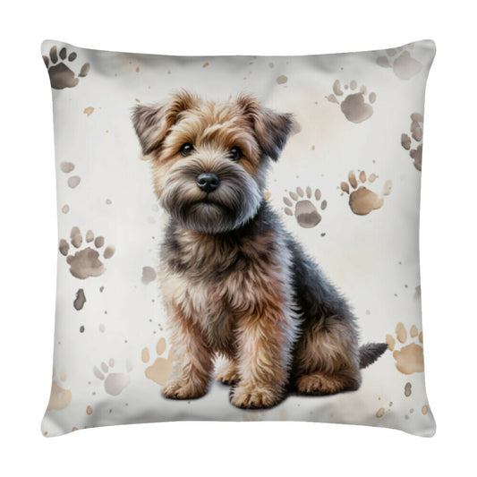 Kissen "Norfolk - Puppy Paws II" Weiß – hunde-shirt.de