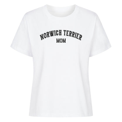 Premium Damen-Shirt "Norwich Terrier - MOM" Weiß – hunde-shirt.de