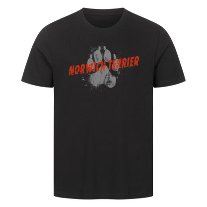Premium T-Shirt "Norwich Terrier - PAW" Schwarz – hunde-shirt.de
