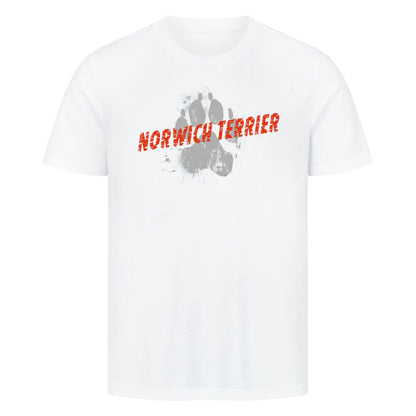 Premium T-Shirt "Norwich Terrier - PAW" Weiß – hunde-shirt.de