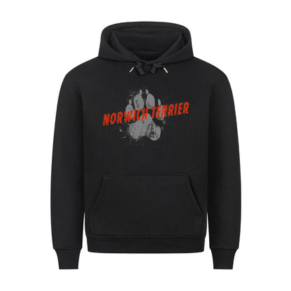 Premium Hoodie "Norwich Terrier - PAW" Schwarz – hunde-shirt.de