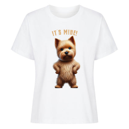 Premium Damen-Shirt "Norwich Terrier - It´s mine" Weiß – hunde-shirt.de