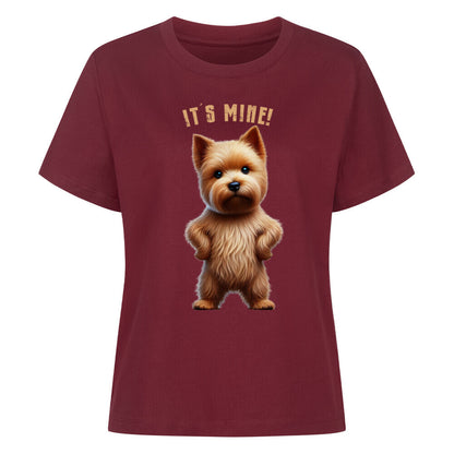 Premium Damen-Shirt "Norwich Terrier - It´s mine" Burgunder – hunde-shirt.de