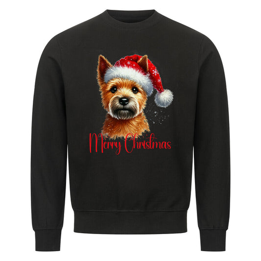 Premium Sweatshirt "Norwich Terrier - Merry Christmas" Schwarz – hunde-shirt.de