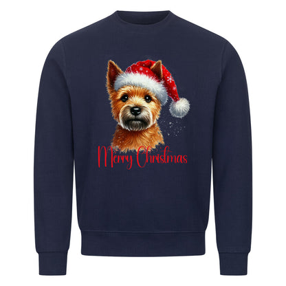 Premium Sweatshirt "Norwich Terrier - Merry Christmas" Navy Blue – hunde-shirt.de