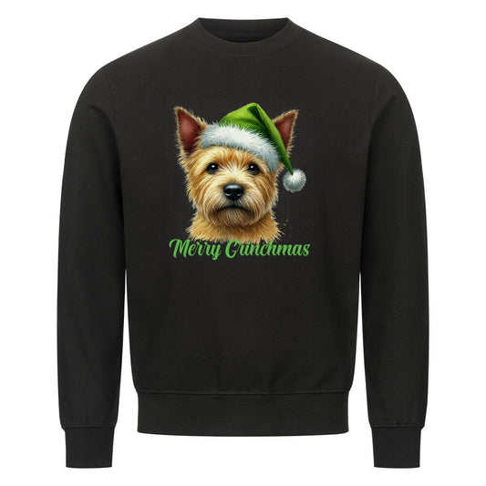 Premium Sweatshirt "Norwich Terrier - Merry Grinchmas" Schwarz – hunde-shirt.de