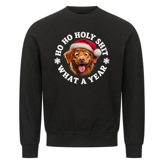 Premium Sweatshirt "Nova Scotia - HO HO..." Schwarz – hunde-shirt.de