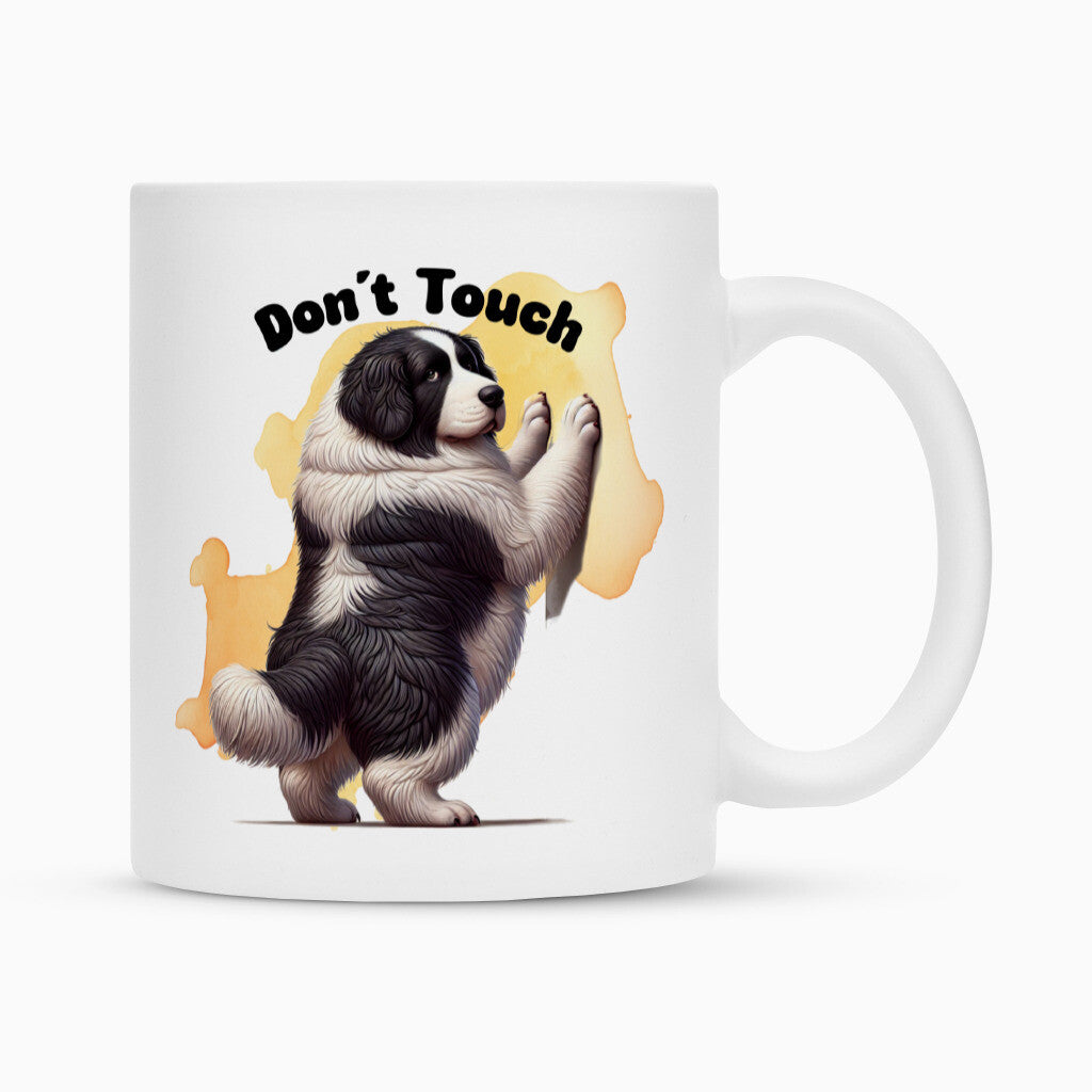 Tasse "Landseer - Don´t touch" Weiß – hunde-shirt.de