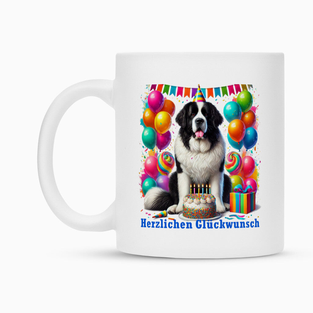 Tasse "Landseer - Herzlichen Glückwunsch" – hunde-shirt.de