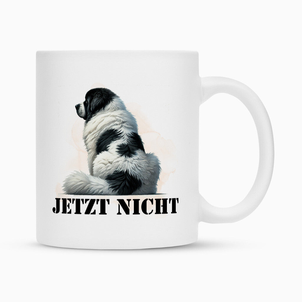 Tasse "Landseer - JETZT NICHT" Weiß – hunde-shirt.de