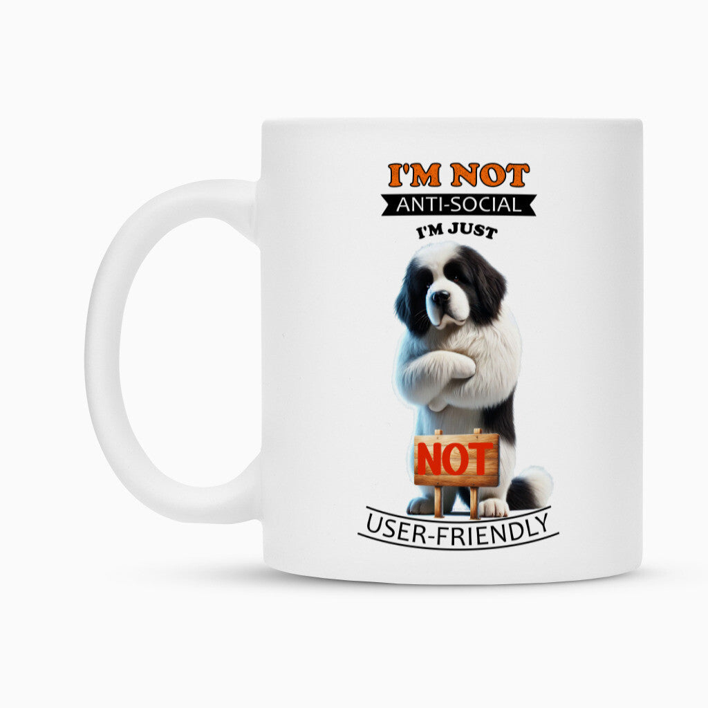 Tasse "Landseer - Anti-Social" – hunde-shirt.de