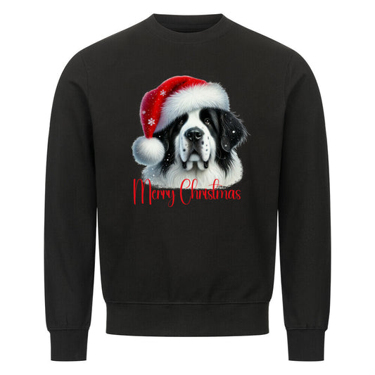 Premium Sweatshirt "Landseer - Merry Christmas" Schwarz – hunde-shirt.de