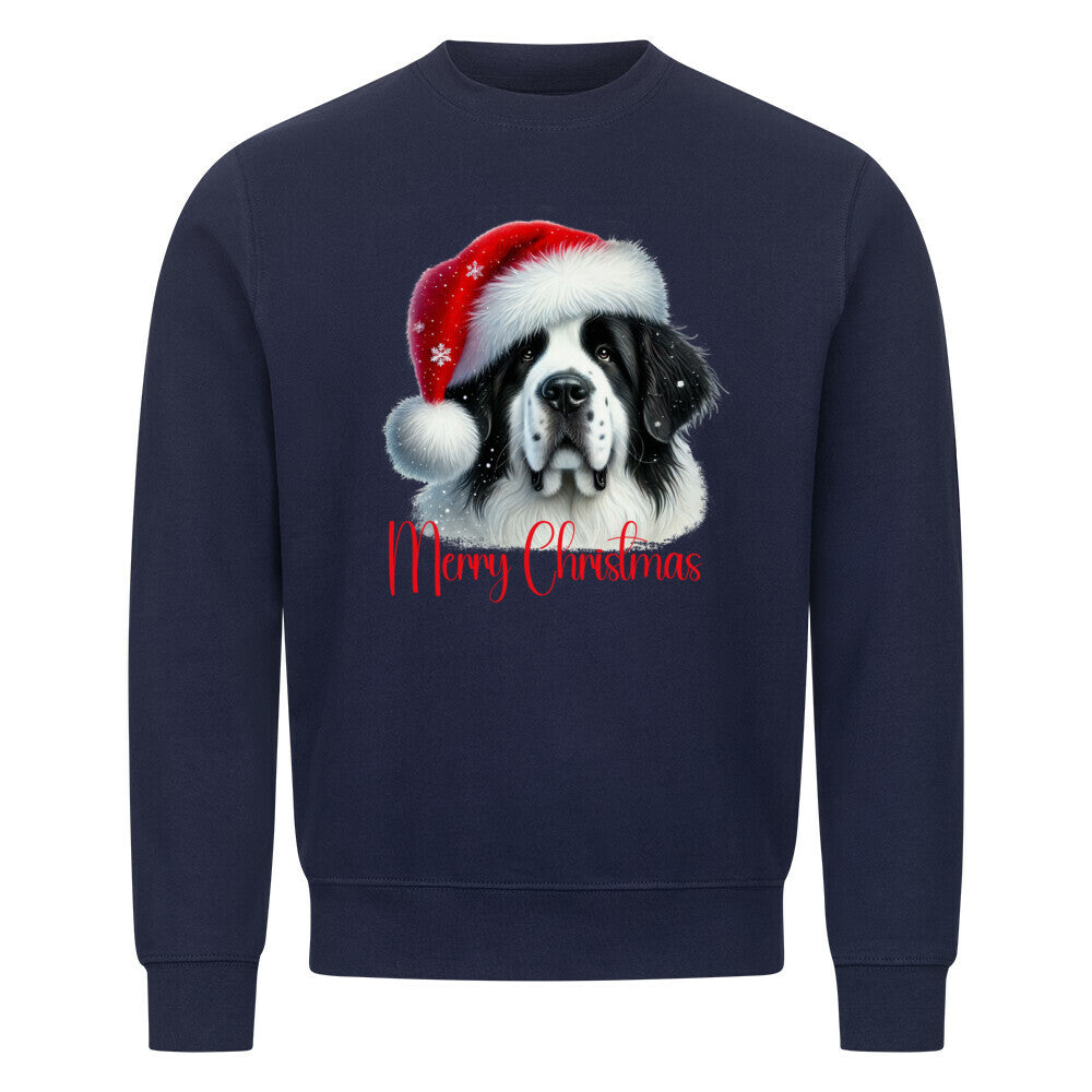 Premium Sweatshirt "Landseer - Merry Christmas" Navy Blue – hunde-shirt.de