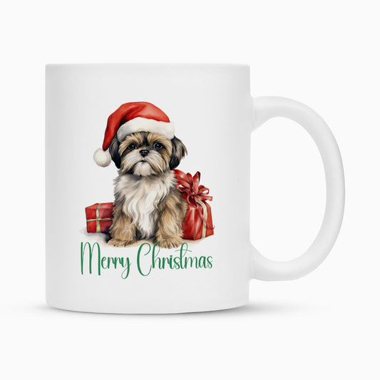 Tasse "Lhasa Apso - Merry Christmas" Weiß – hunde-shirt.de