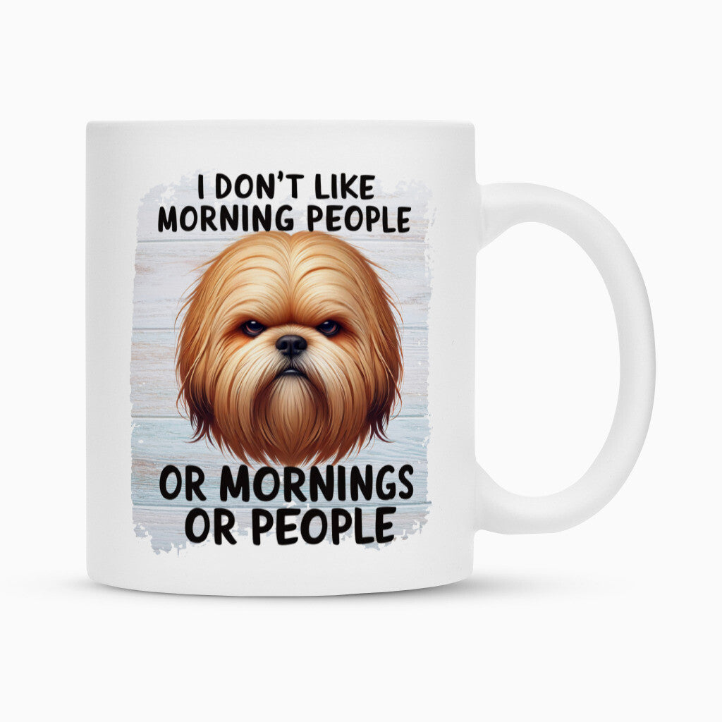 Tasse "Lhasa Apso - Morning People" Weiß – hunde-shirt.de