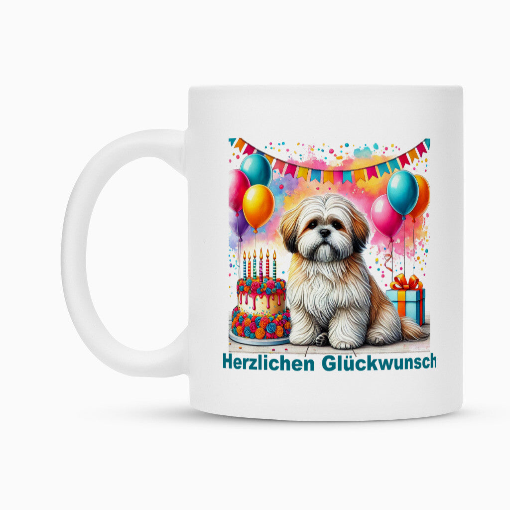 Tasse "Lhasa Apso - Glückwunsch" – hunde-shirt.de